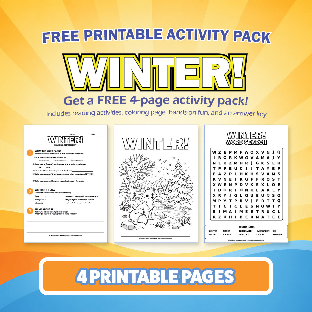 Free Winter Printable Activity Pack